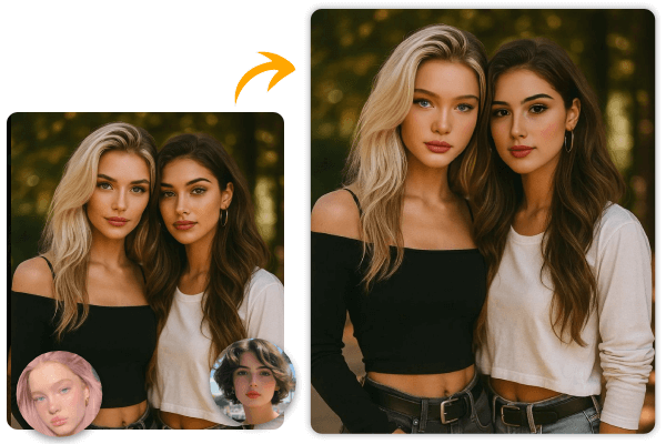 真实且安全的多重换脸效果