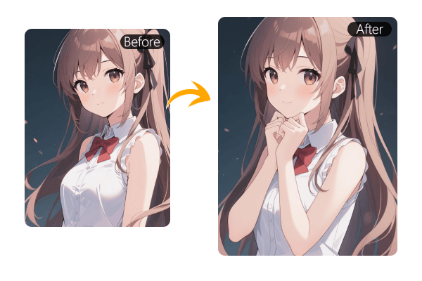 Cambia poses en imágenes con múltiples personas o anime